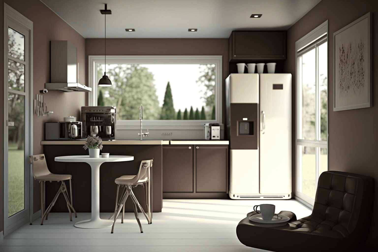 Gocolorize modern kitchen Cafe au lait color scheme