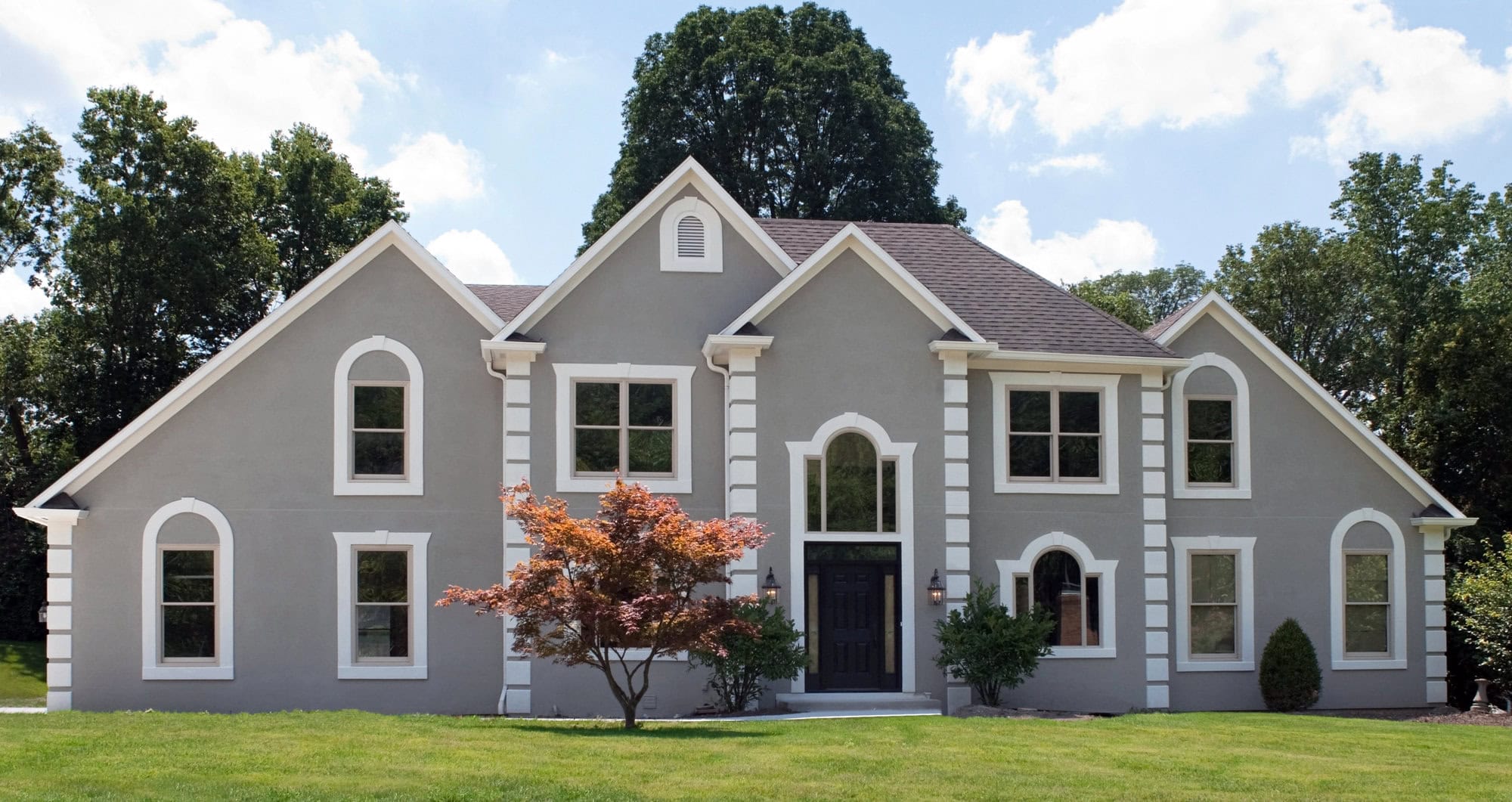 Grey stucco exterior