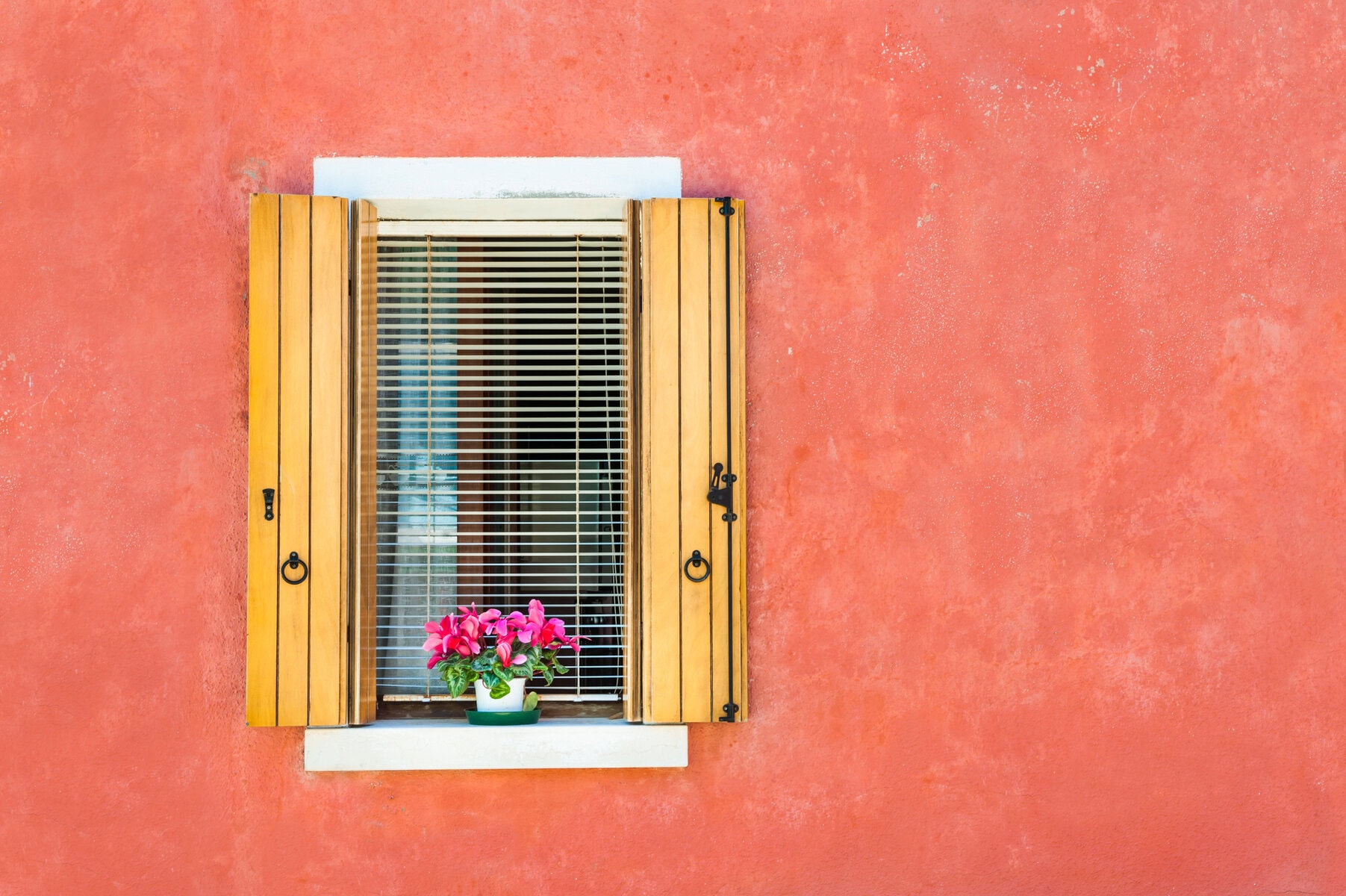 Red stucco exterior