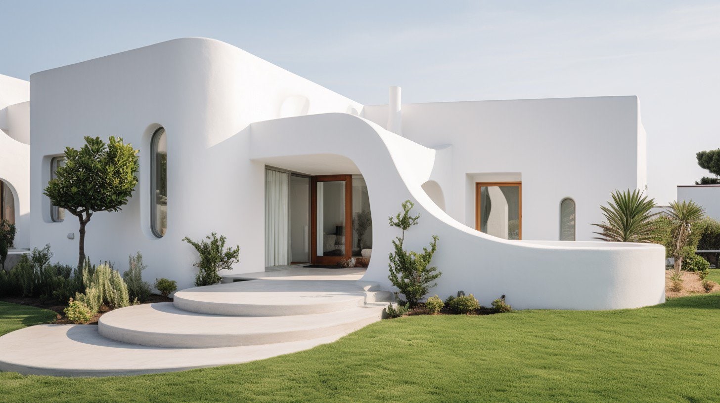 White stucco exterior