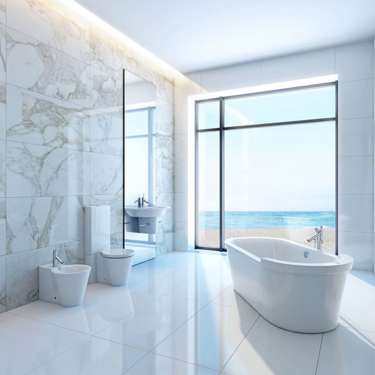 The best paint for a bathroom should be white to let the light in
