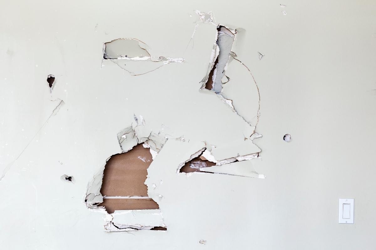 damaged drywall