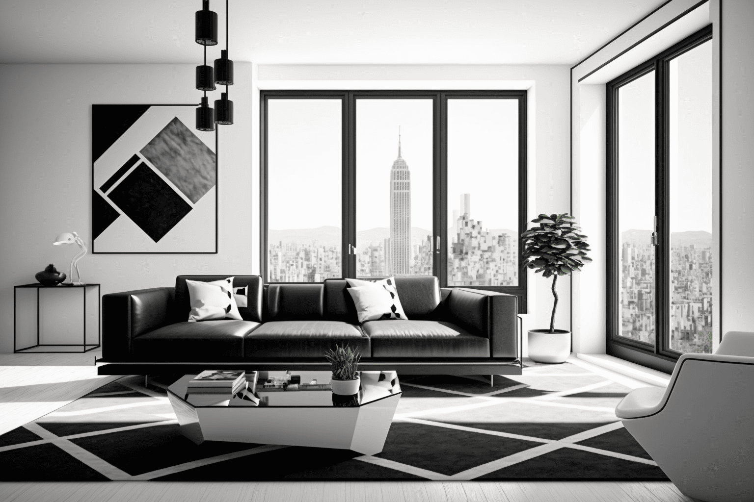 gocolorize Modern living room with black and white color scheme f ebff479a 9bd4 4582 b23f 834f3c5850f0