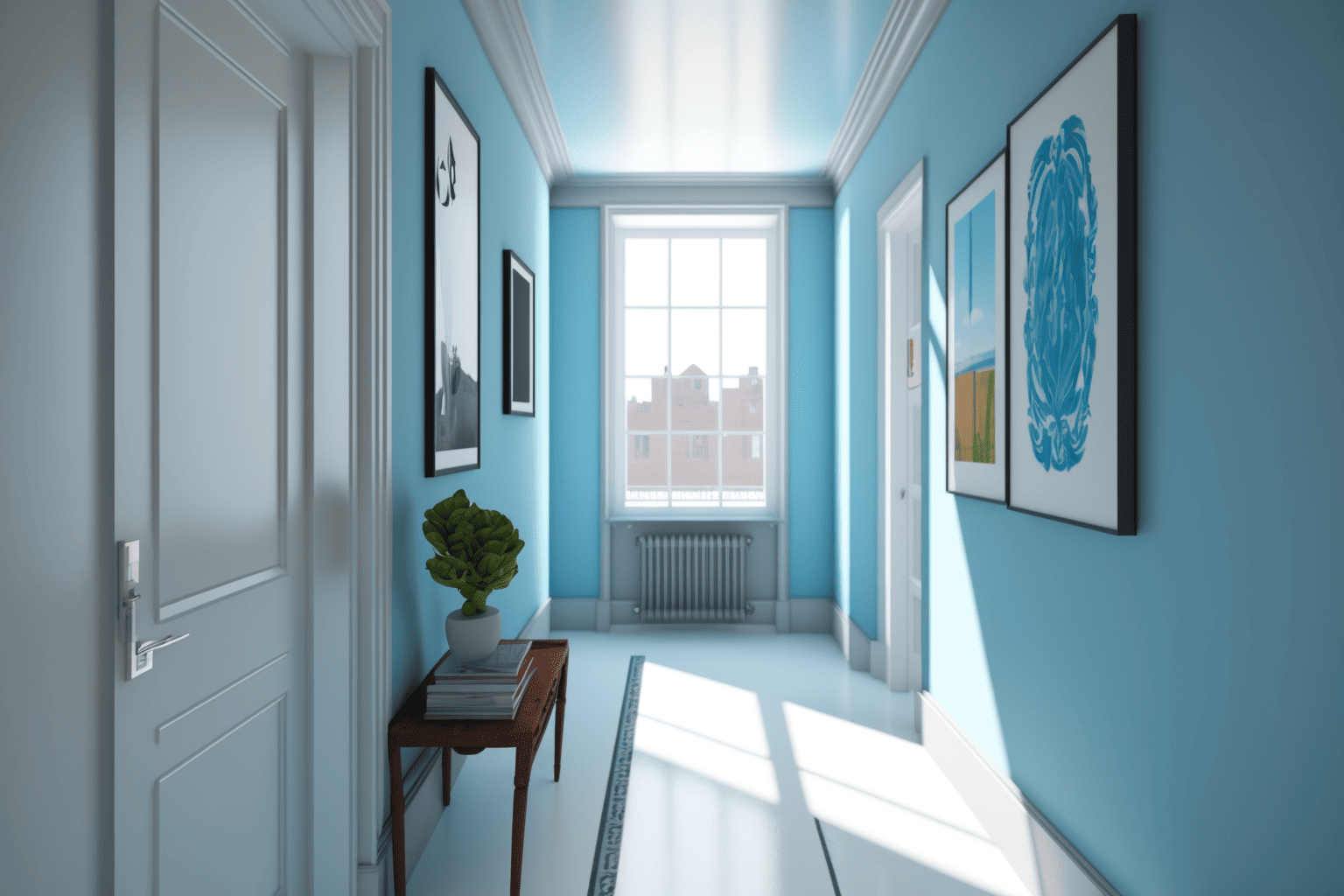 gocolorize hallway modern home carolina blue bright daylight c0c820ba 2e95 48a0 9213 f481c90457c5