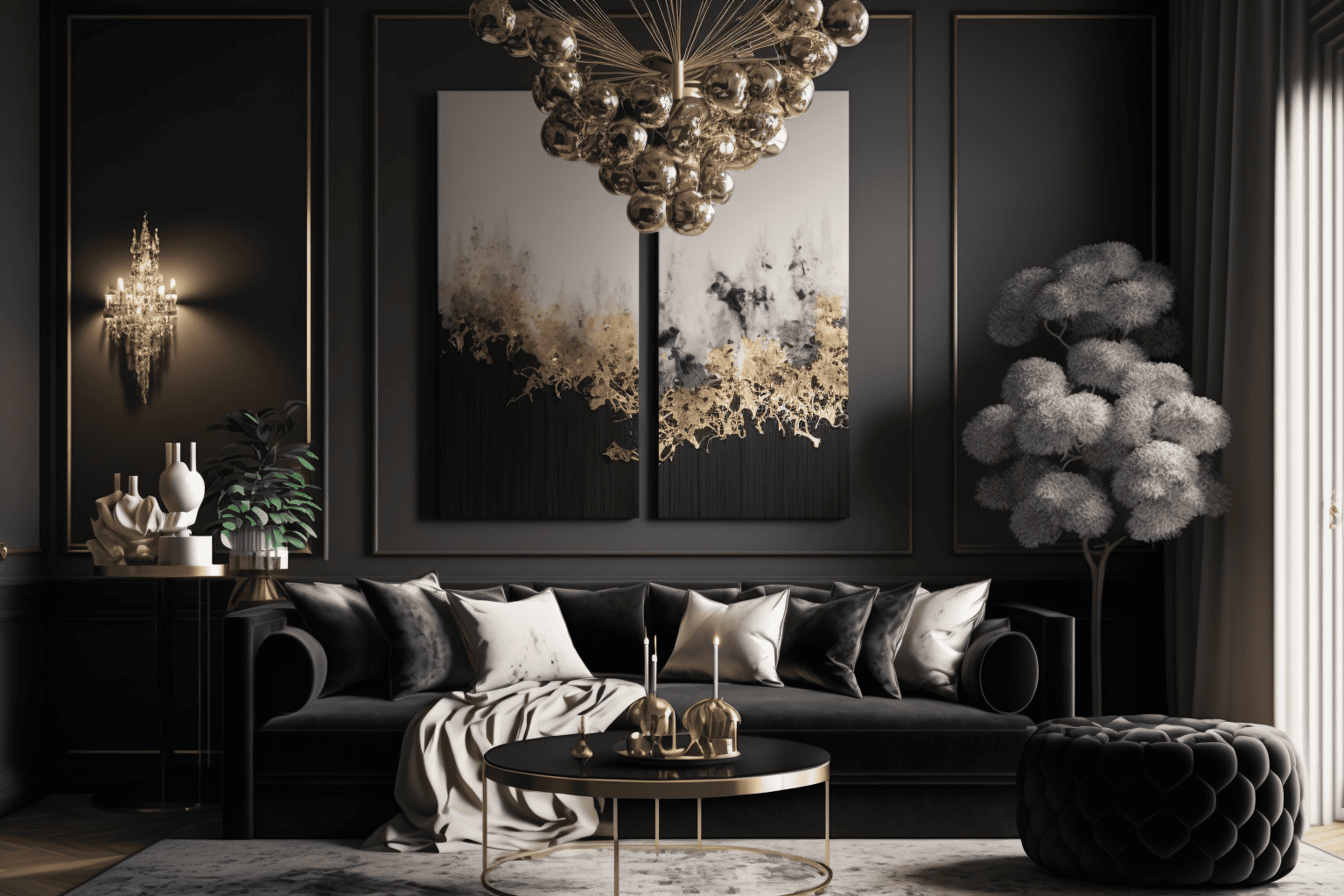 gocolorize living room with black and champagne color theme moder 87e897ea bcfa 4645 8aec 9c0cab6e2576