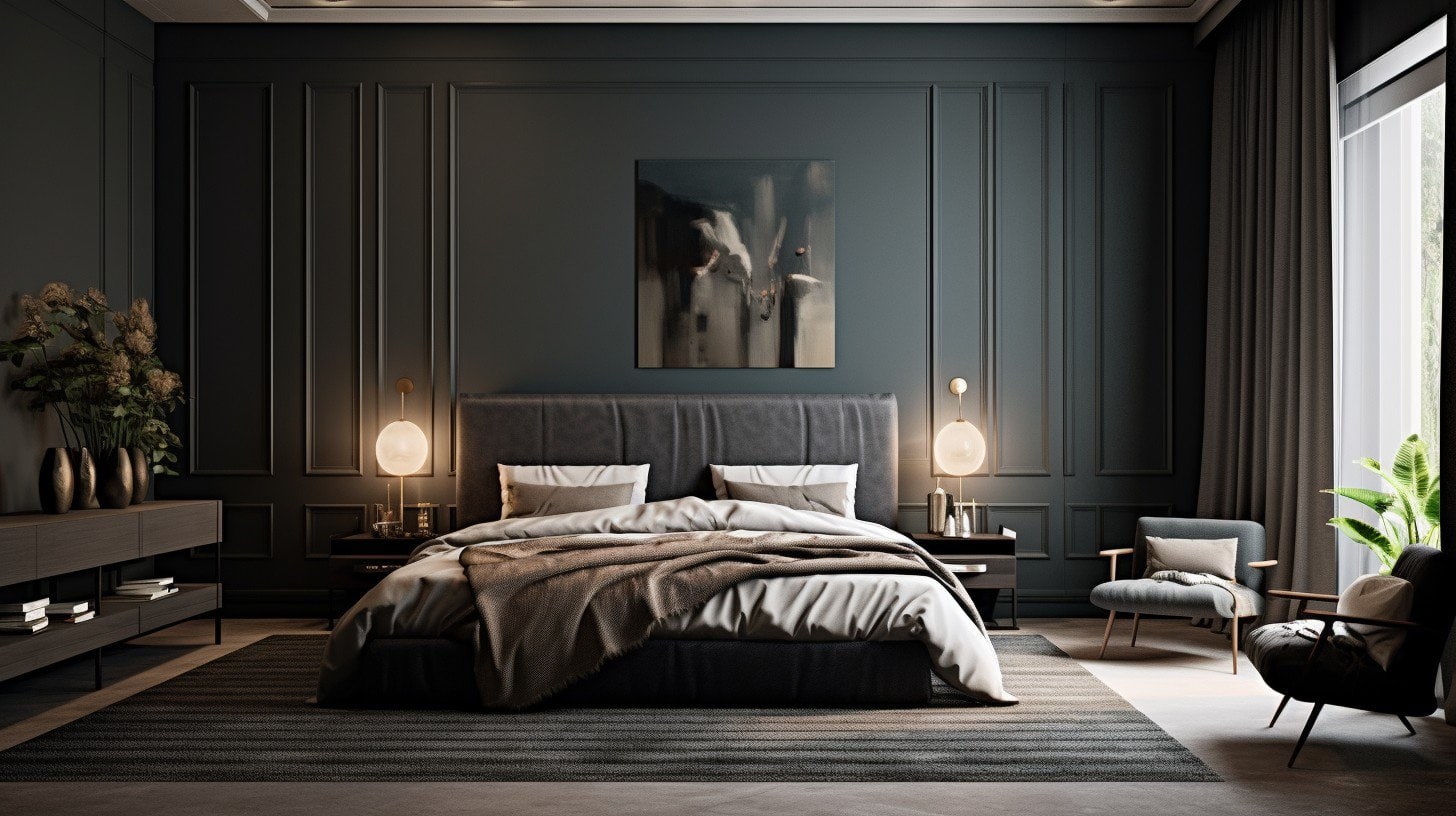 iglo ola a bedroom with darkgrey colored walls taken like its f 033e41c3 f76e 46cf a517 a115549f28ed