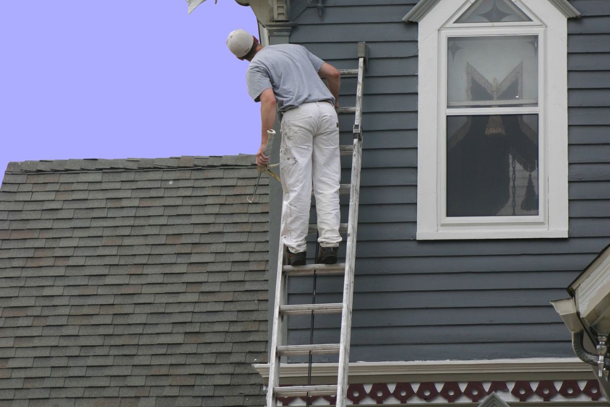 painter on a ladder