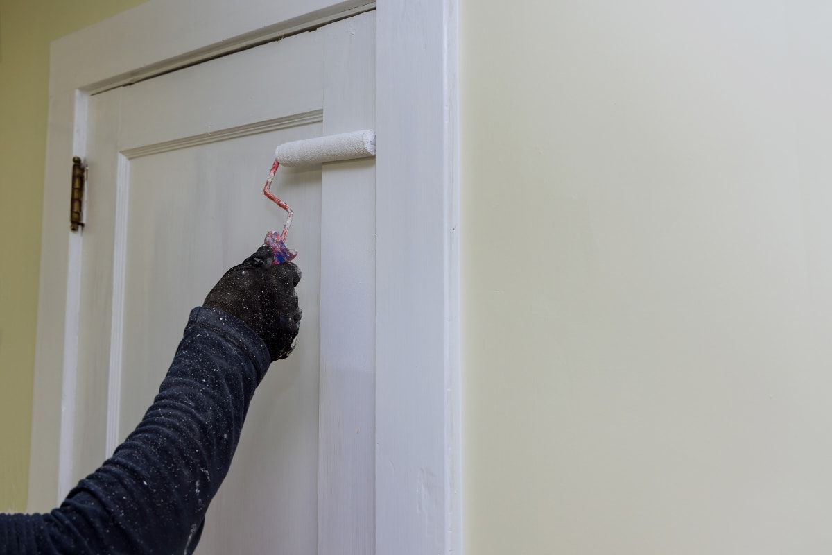 painting door with roller