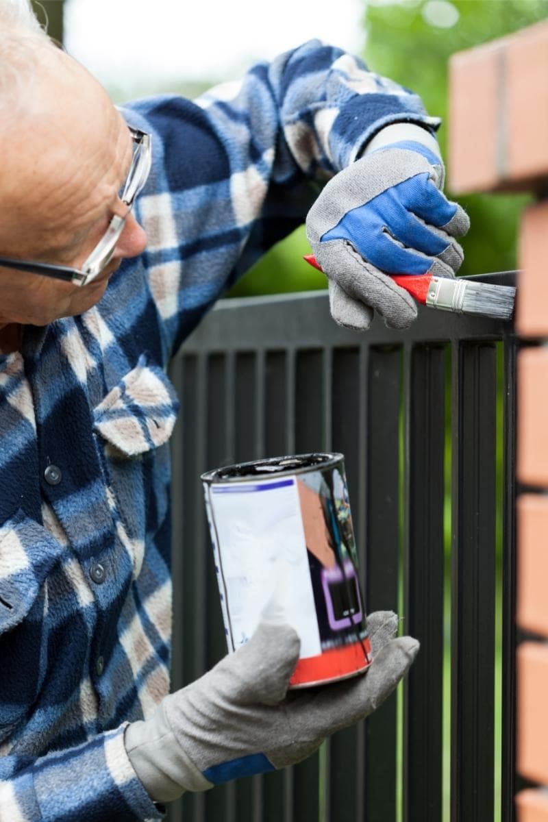 painting metal fence