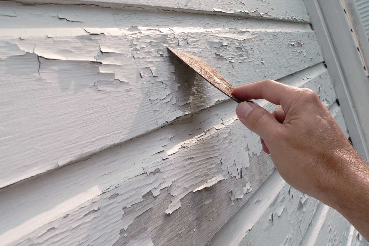 scraping peeling paint