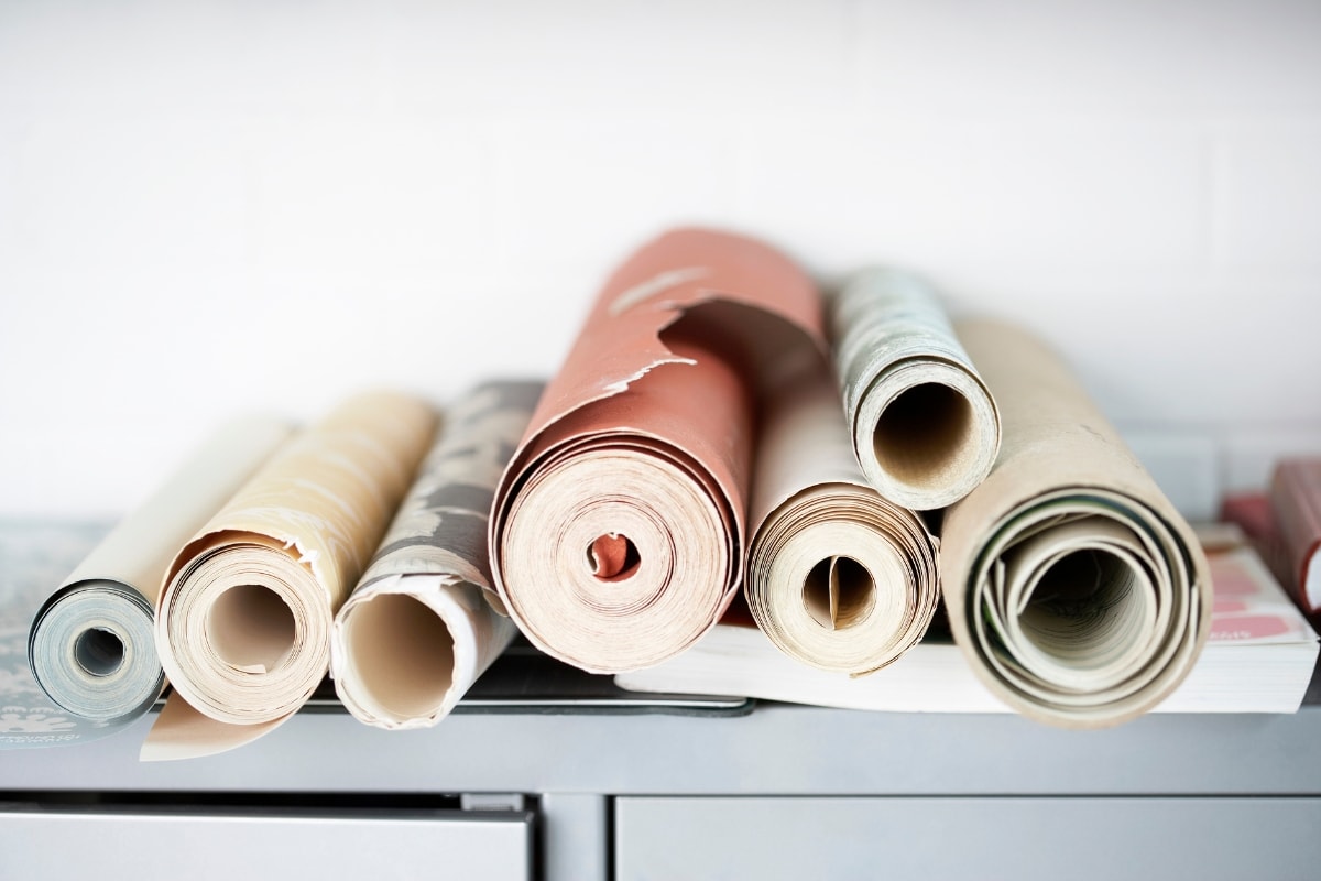 wallpaper rolls side angle